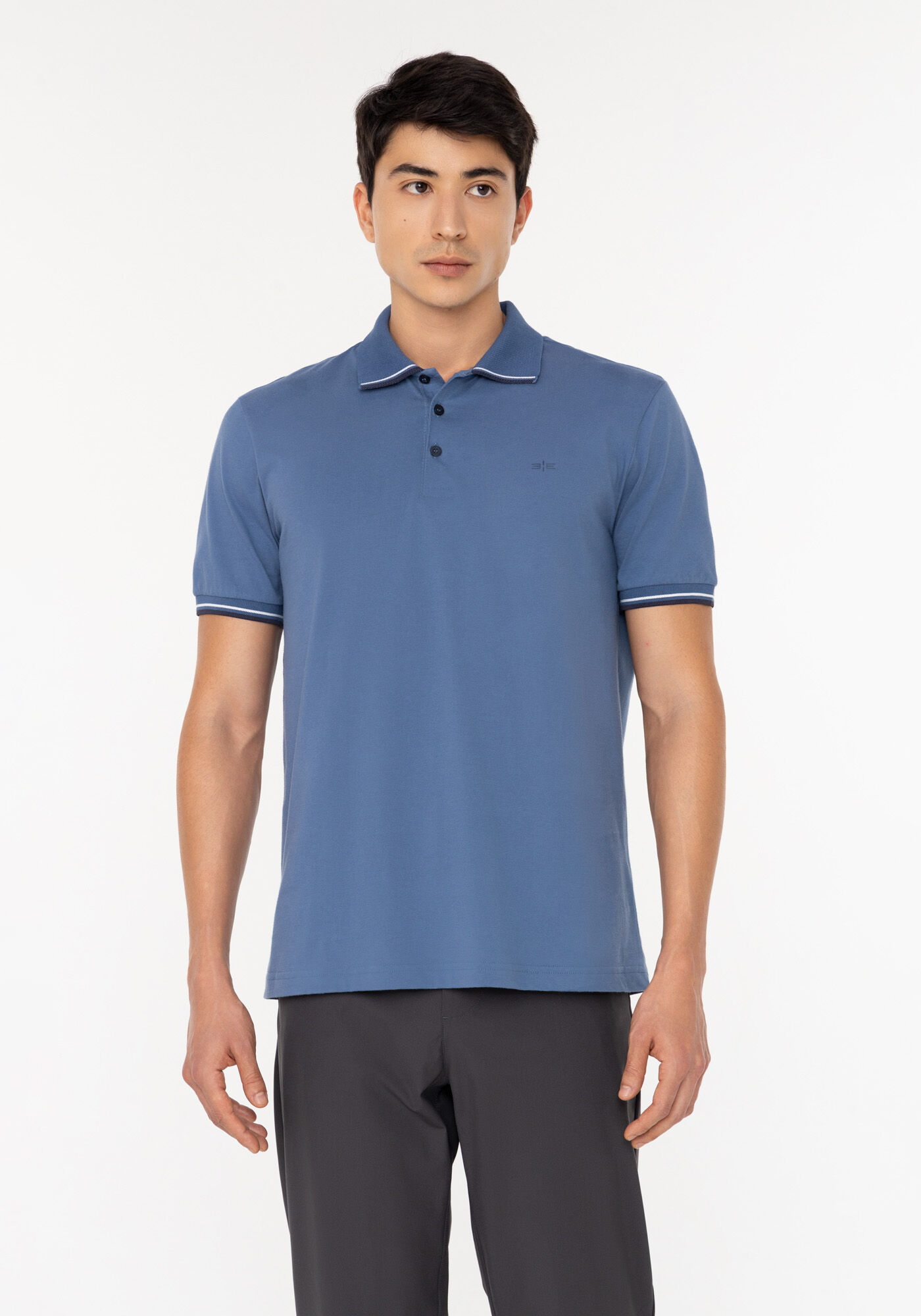 Camisa Polo De Mangas Curtas Em Meia Malha De Algod&atilde;o, MARINHO CRISTAL, large.