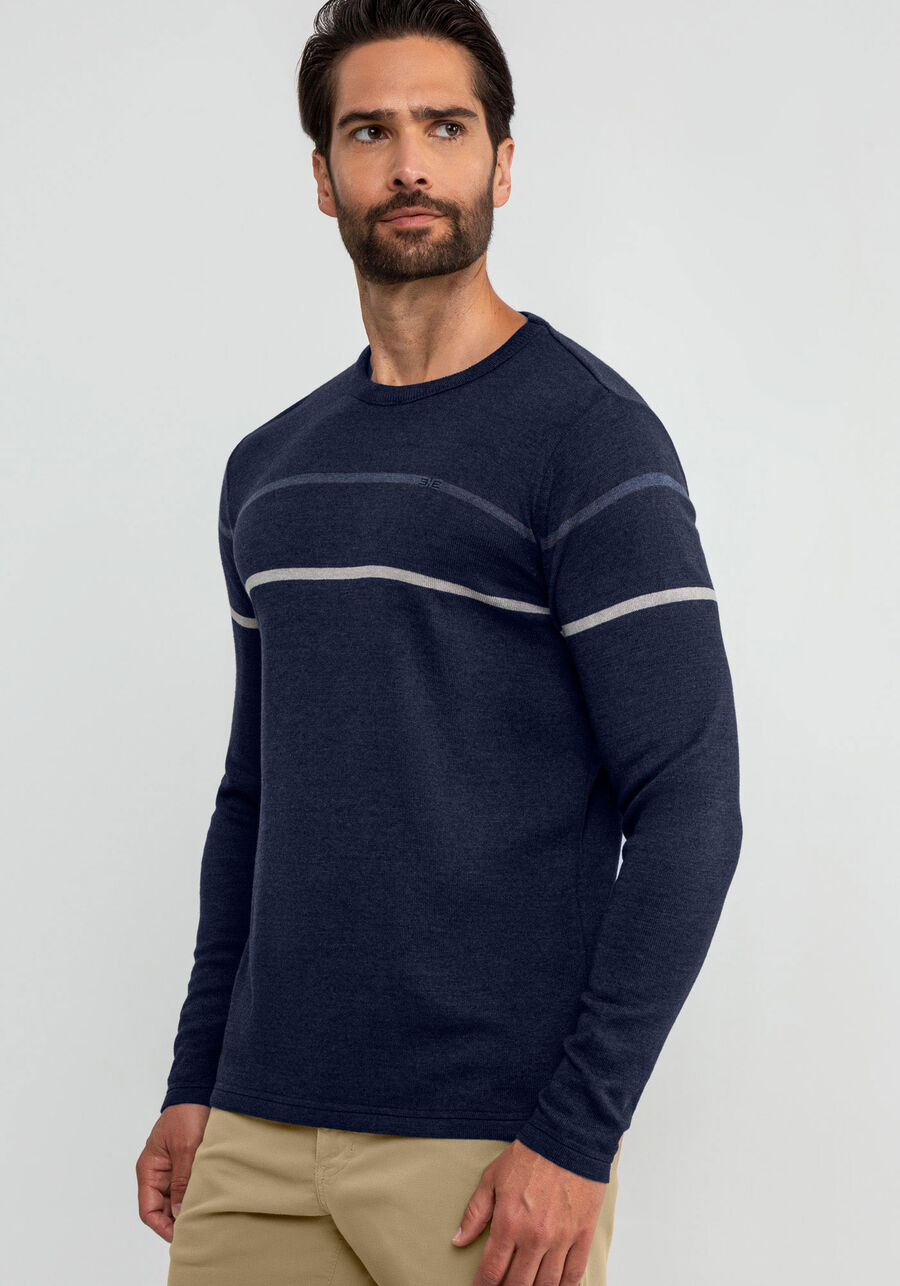 Blusão Masculino em Tricô com Listras, MARINHO ACTION. Blusão Masculino em Tricô com Listras, MARINHO ACTION, large.