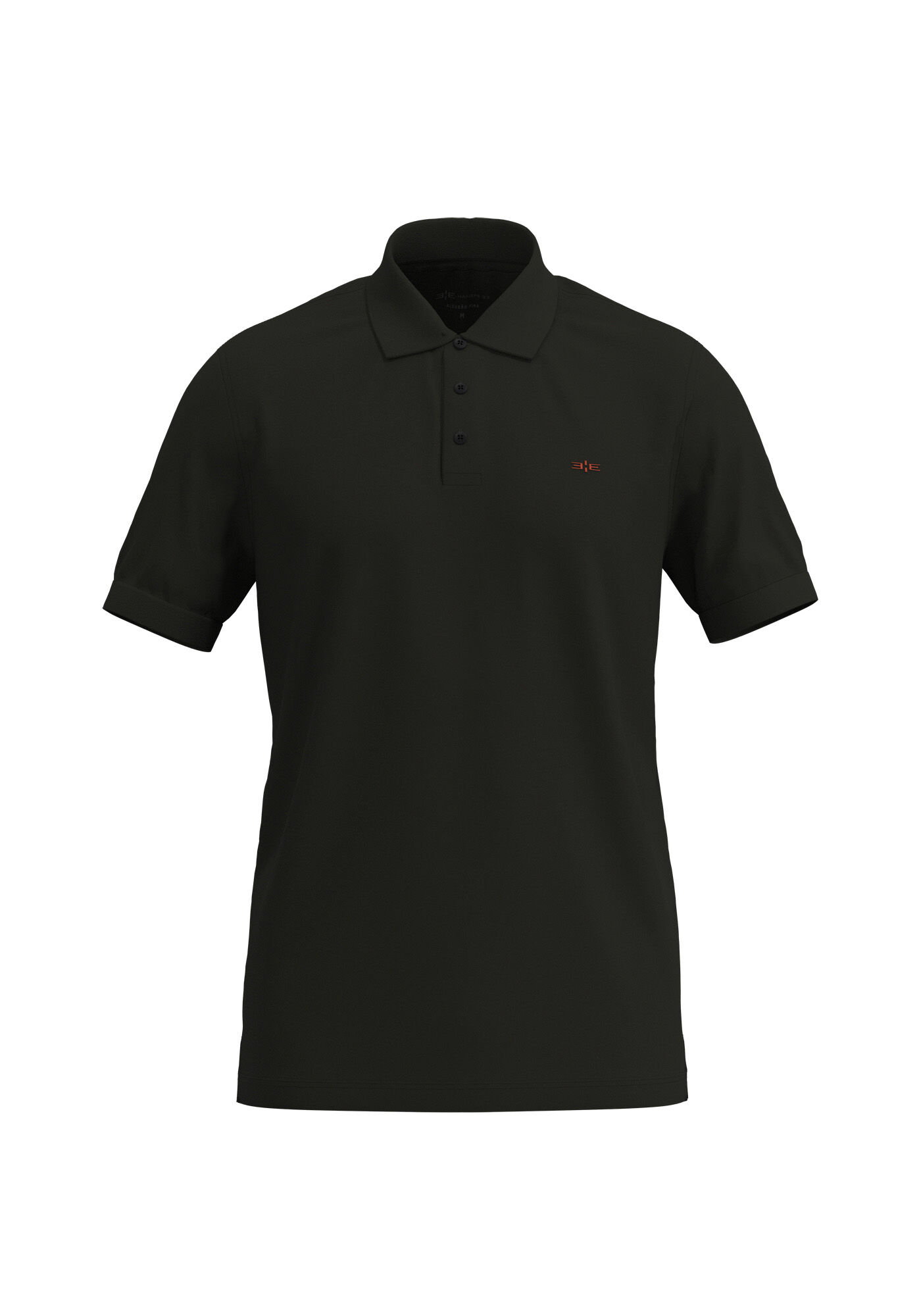 Camisa Polo De Mangas Curtas Em Algod&atilde;o Pima, PRETO REATIVO, large.