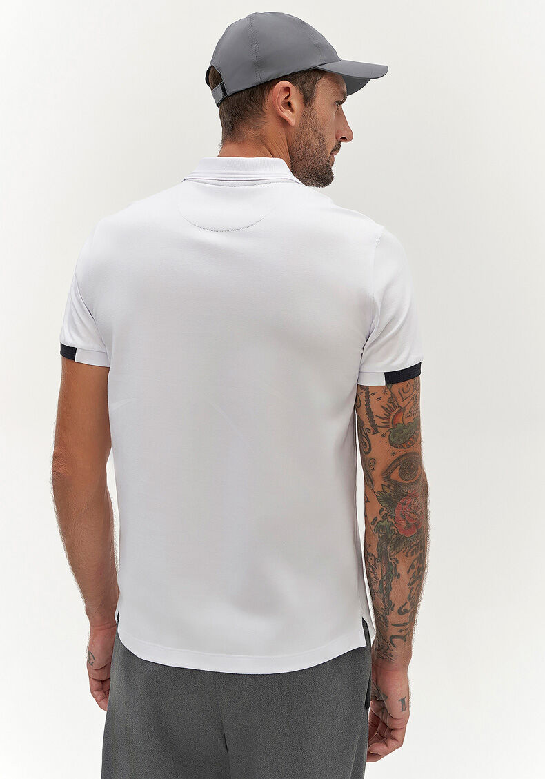 Camisa Polo Masculina em Malha Cotton, BRANCO, large.