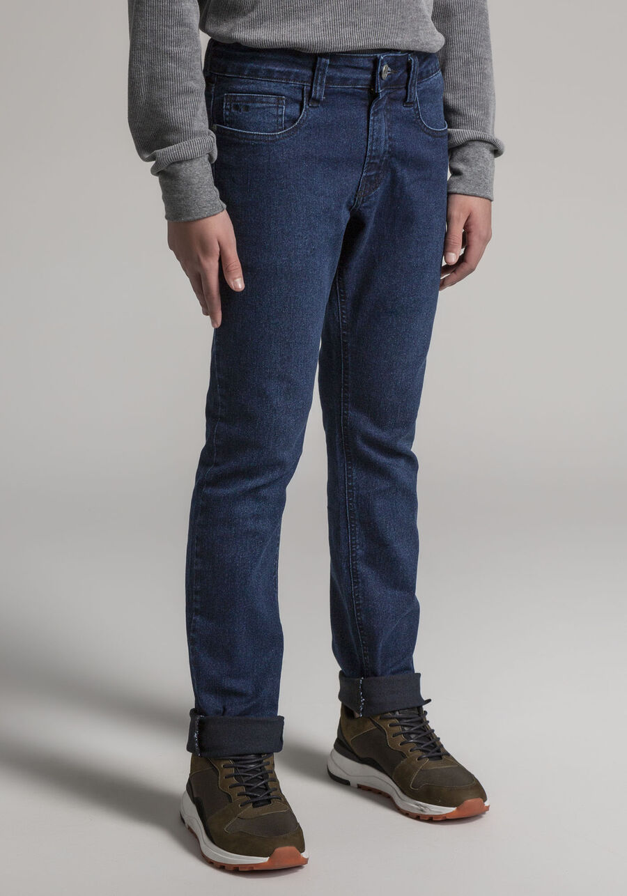 Calça Jeans Juvenil Slim com Elasticidade, JEANS. Calça Jeans Juvenil Slim com Elasticidade, JEANS, large.