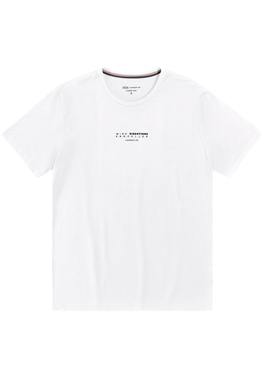 Camisa Masculina em Malha Pima com Manga Curta, BRANCO. Camisa Masculina em Malha Pima com Manga Curta, BRANCO, large.