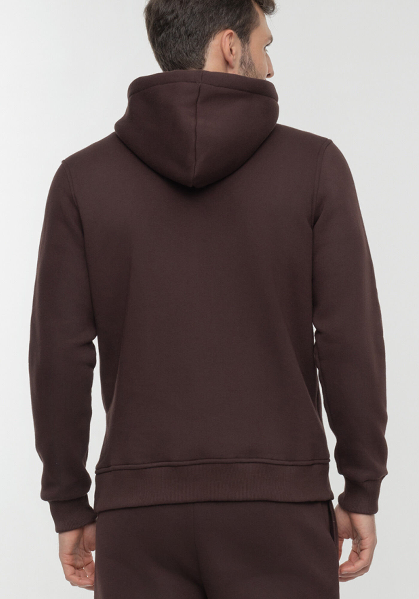 Jaqueta Com Z&iacute;per E Capuz Em Moletom Peluciado, MARROM EGGPLANT, large.