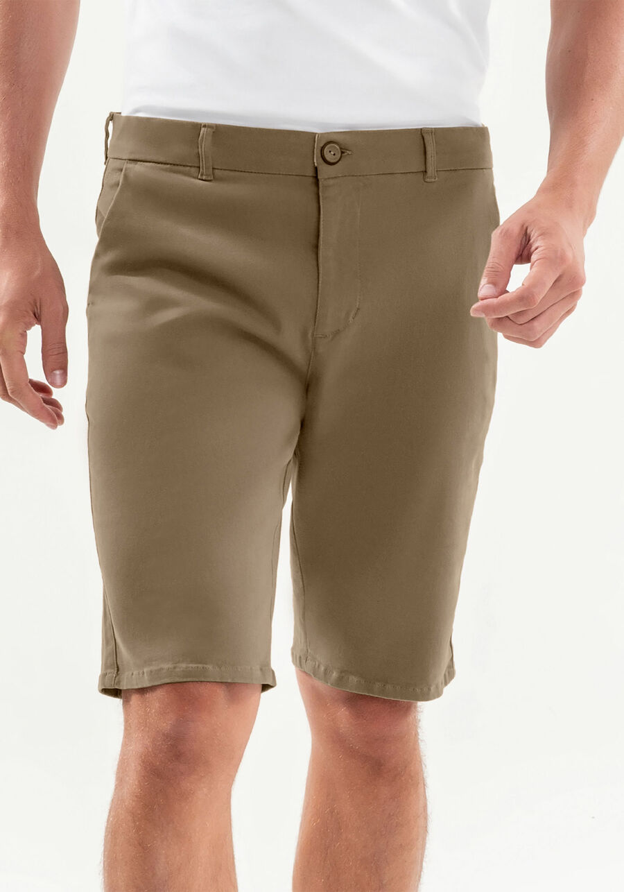 Bermuda Chino Masculina Reta, CAQUI. Bermuda Chino Masculina Reta, CAQUI, large.