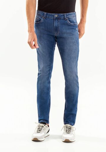 Calça Jeans Masculina Skinny com elastano, JEANS, large.