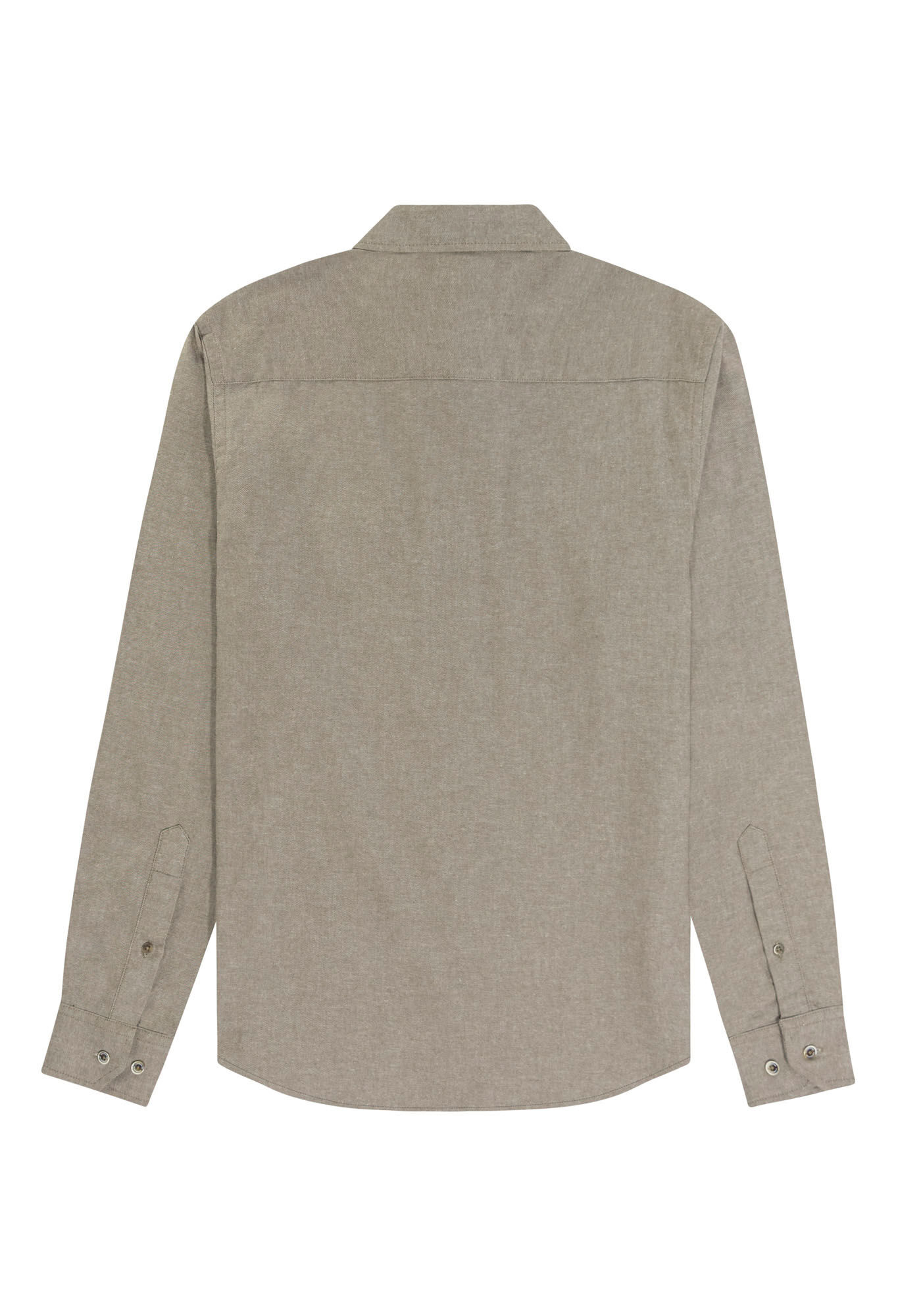 Camisa Masculina Slim Fit em Flanela com Bolso, BEGE RUSSET, large.