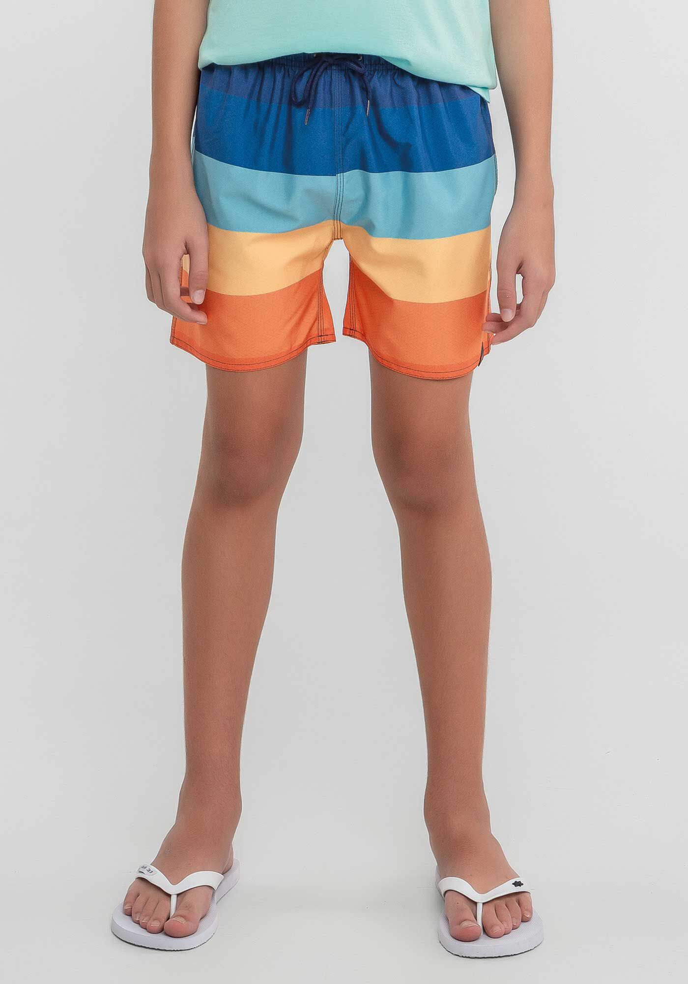 Shorts Juvenil Masculino Reto com Cadar&ccedil;o, AZUL TENDER, large.