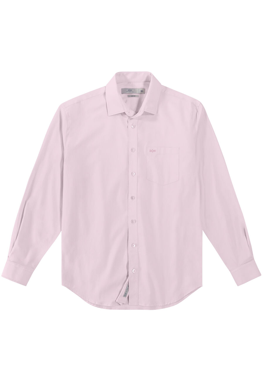Camisa Masculina Manga Longa Comfort, ROSA. Camisa Masculina Manga Longa Comfort, ROSA, large.