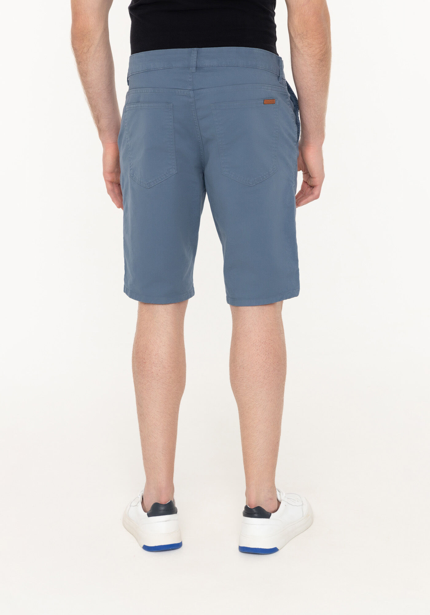 Bermuda Reta Radial Em Sarja Com Elastano, AZUL SEED, large.