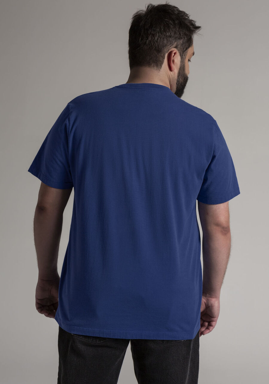 Camiseta Masculina Big & Tall em Malha Leve Estampada, MARINHO INLE, large.