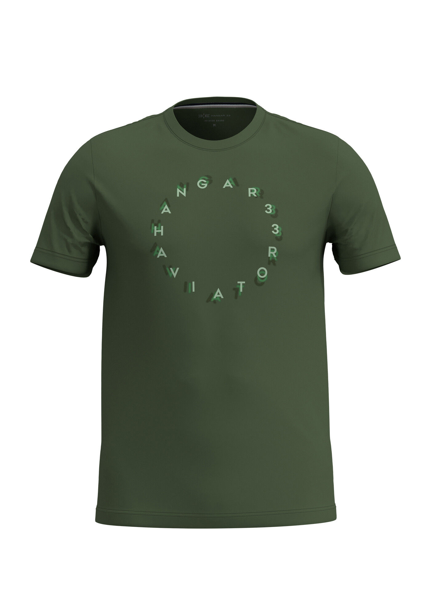 Camiseta De Mangas Curtas Com Estampa Em Malha Com Elastano, VERDE HEIR, large.
