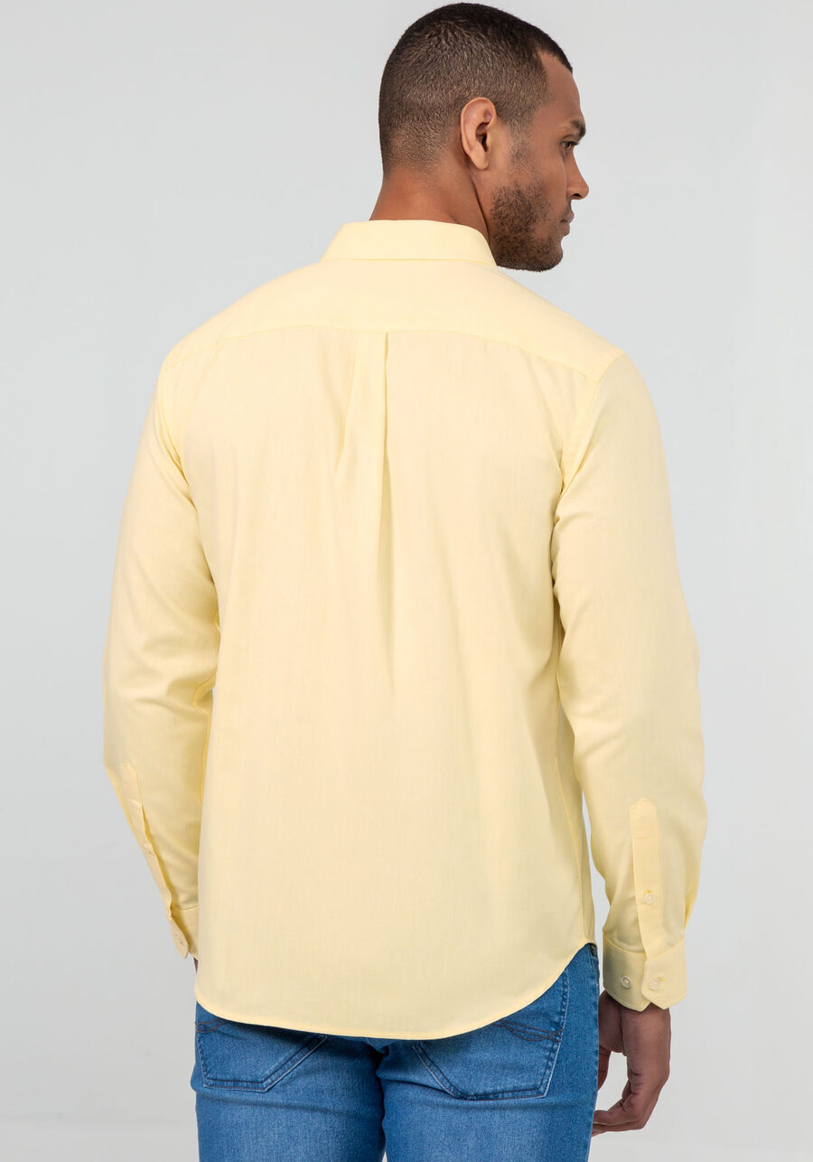 Camisa Masculina Comfort com Bolsos, AMARELO, large.