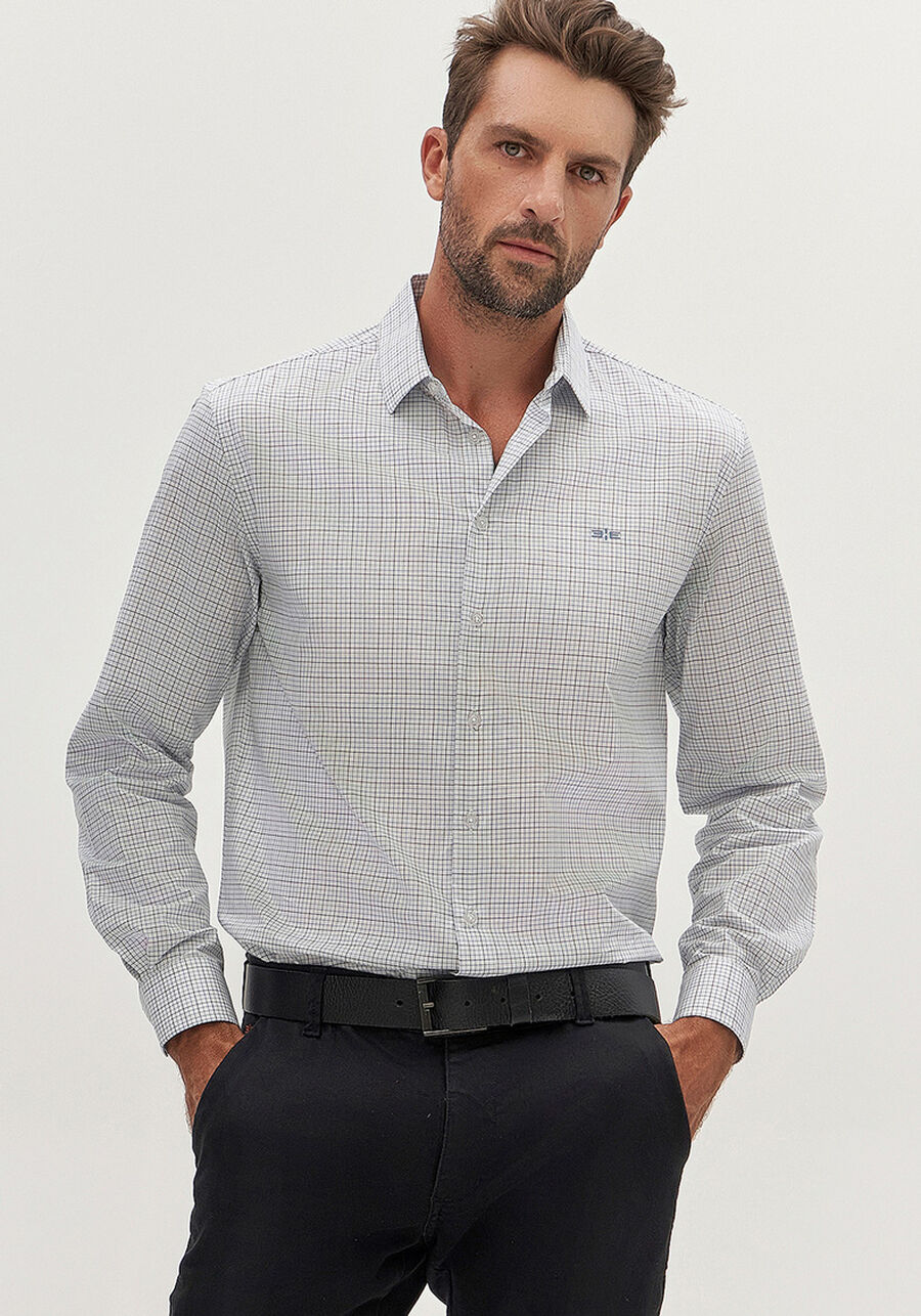 Camisa Masculina Comfort em Tricoline, VERDE. Camisa Masculina Comfort em Tricoline, VERDE, large.