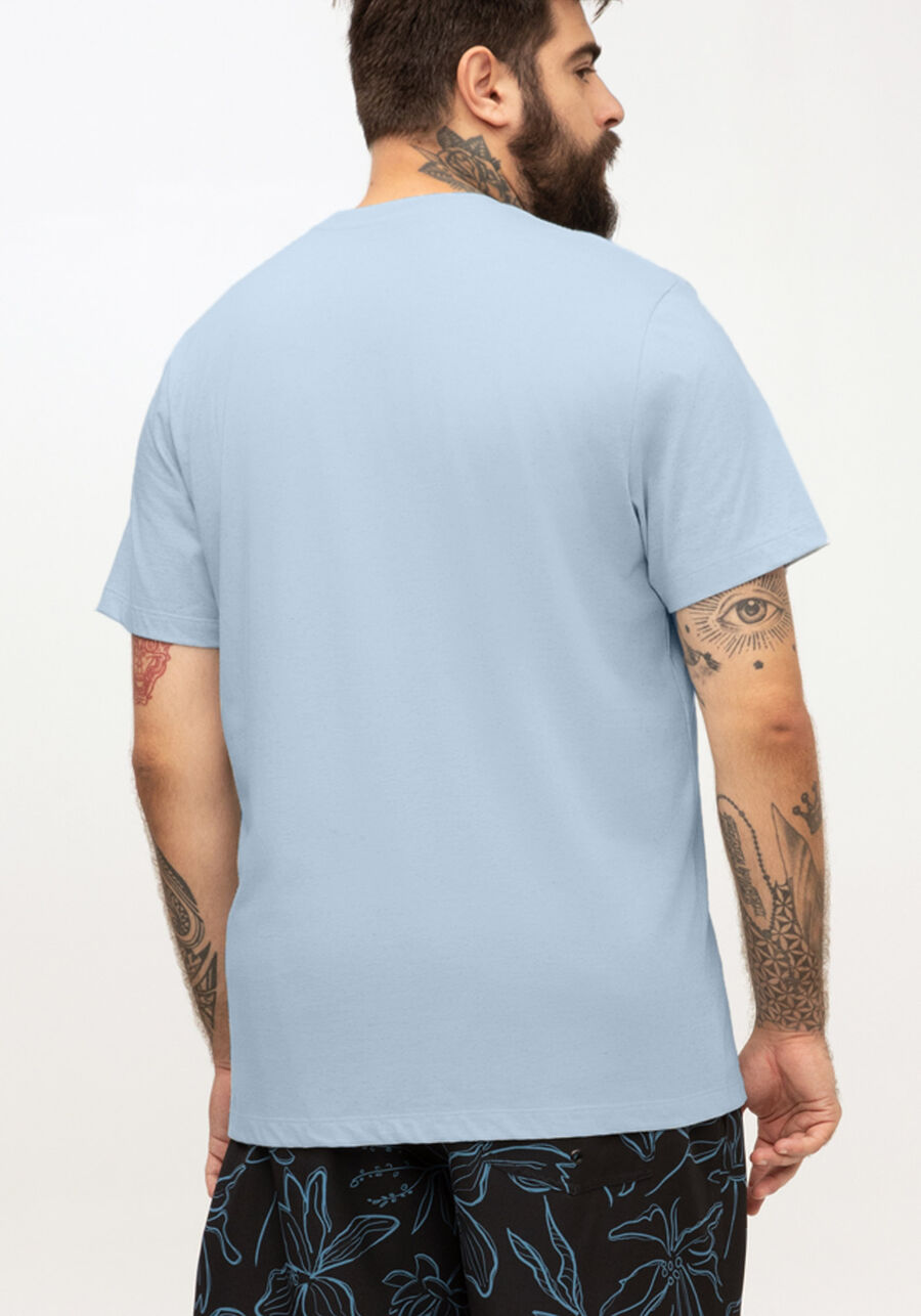 Camiseta Masculina Big & Tall em Malha Linho, AZUL ARTICO. Camiseta Masculina Big & Tall em Malha Linho, AZUL ARTICO, large.