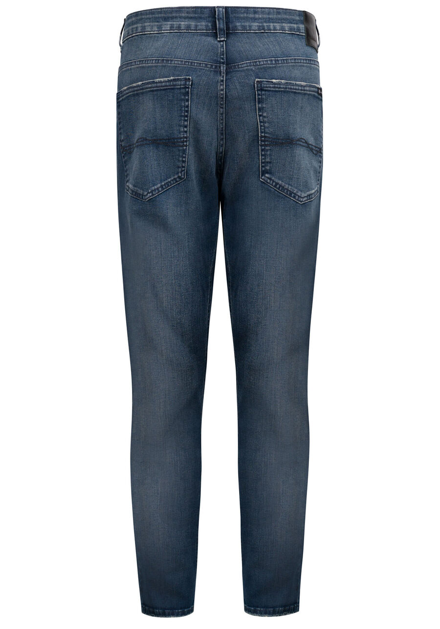 Calça Jeans Masculina Reta Radial Com Elastano E Bolsos, JEANS. Calça Jeans Masculina Reta Radial Com Elastano E Bolsos, JEANS, large.