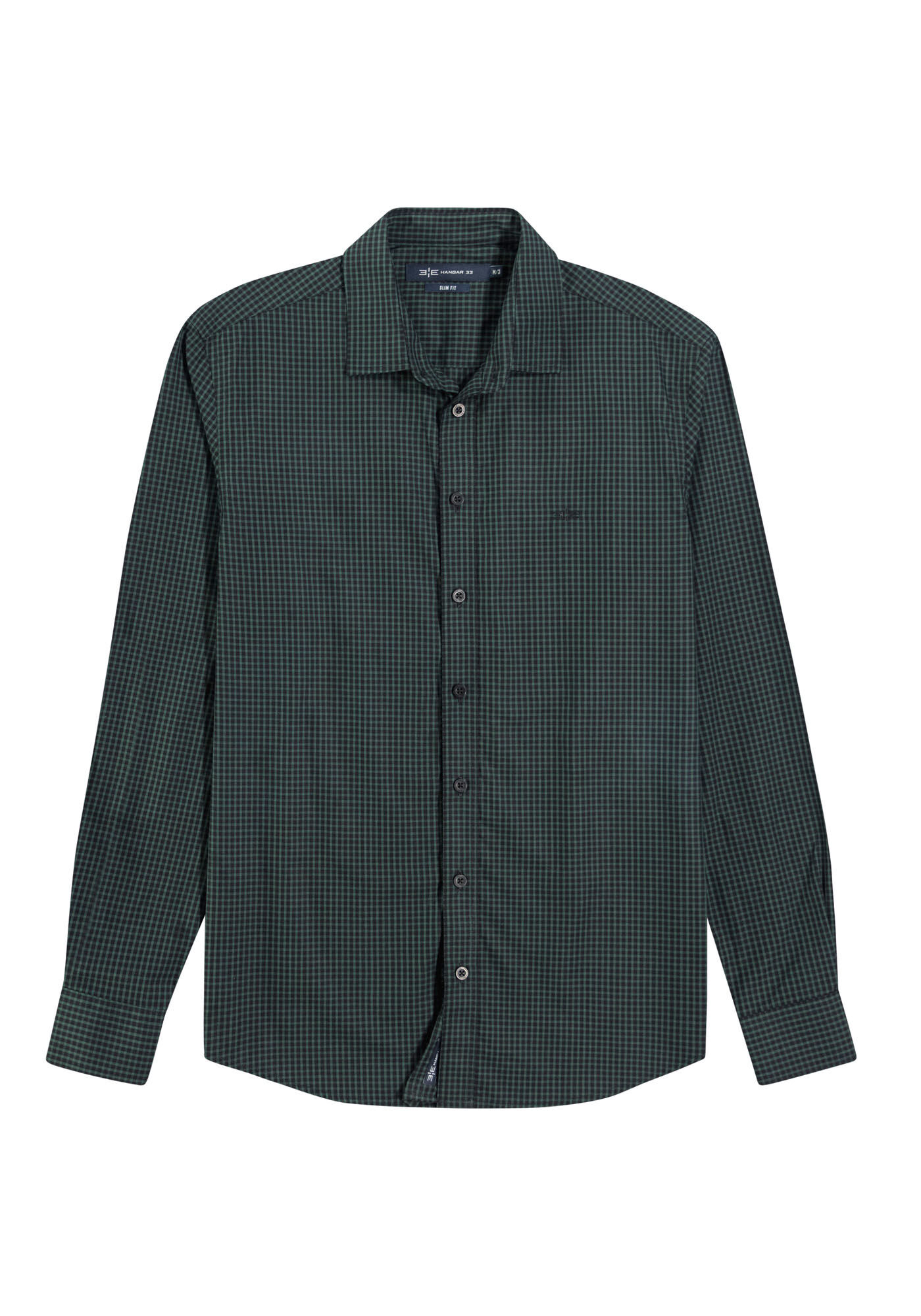 Camisa Masculina Slim Fit em Tricoline, VERDE ARABESQUE, large.