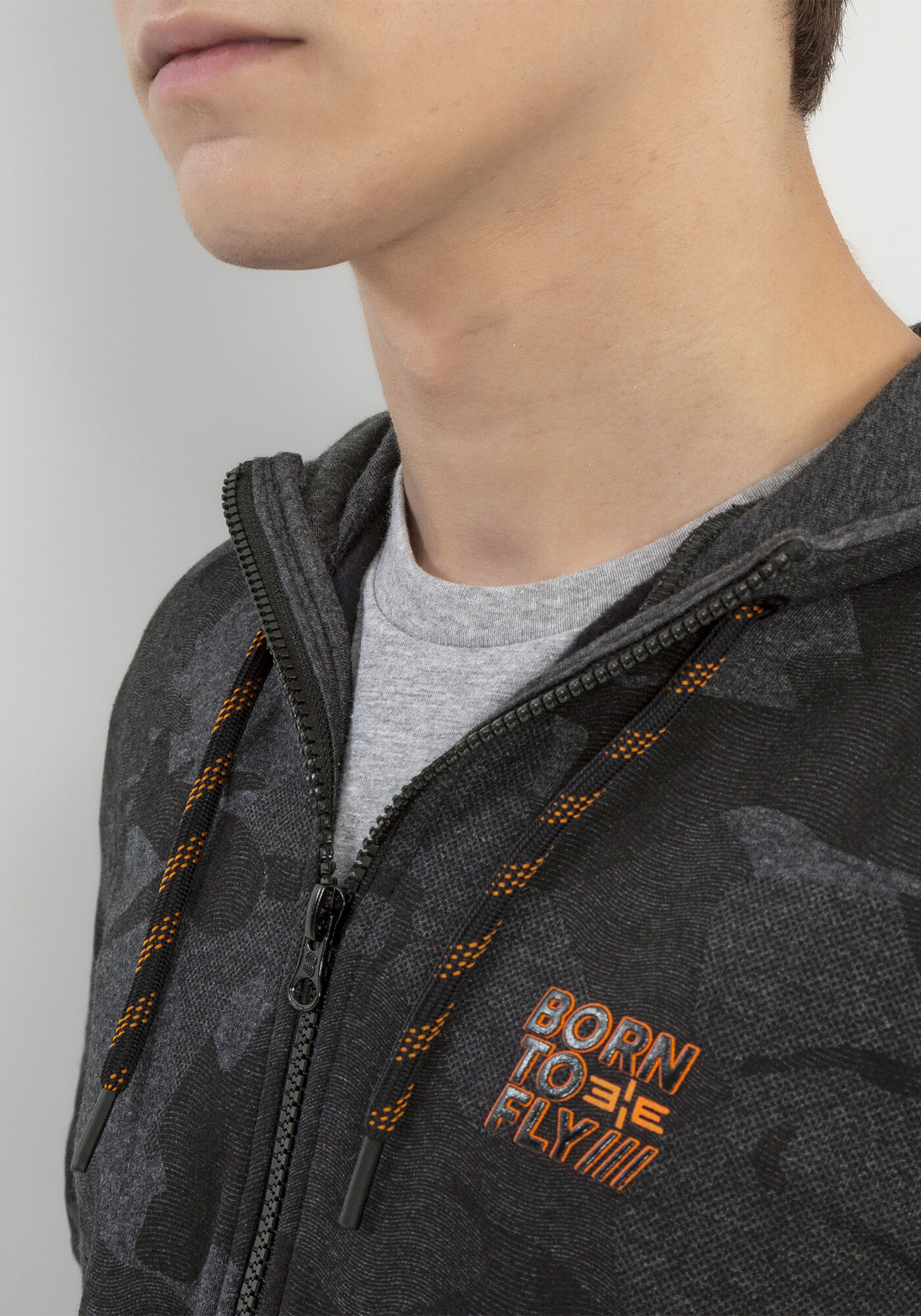 Jaqueta Camuflada com Capuz, PRETO REATIVO, large.