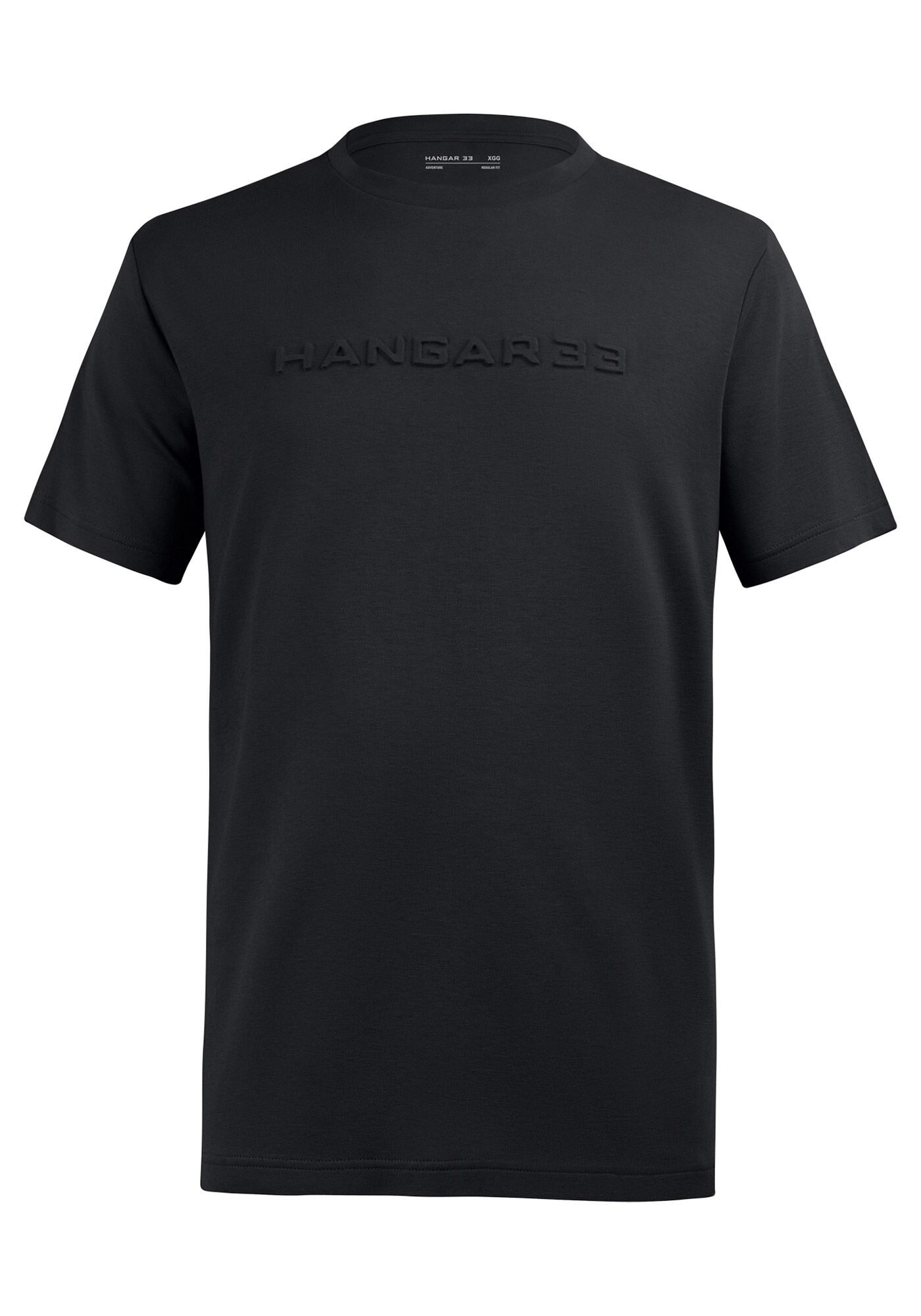Camiseta De Mangas Curtas Com Assinatura Em Relevo, PRETO REATIVO, large.