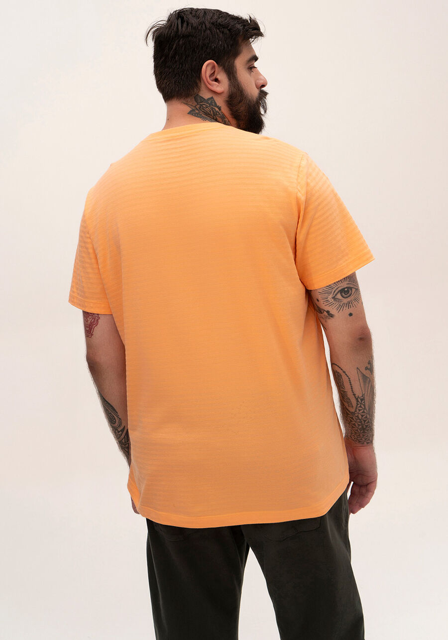 Camiseta masculina malha texturizada big and tall, LARANJA BRIGHT. Camiseta masculina malha texturizada big and tall, LARANJA BRIGHT, large.