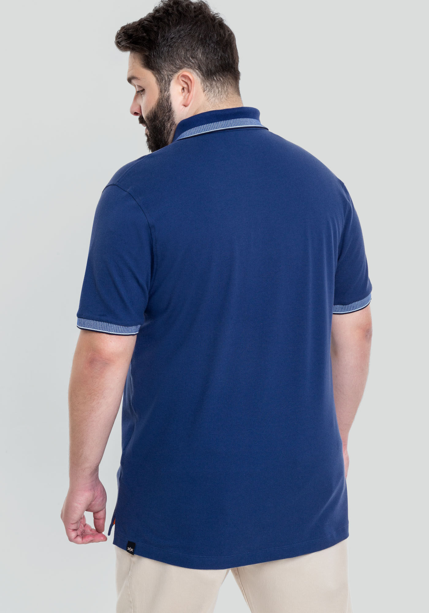 Camisa Polo Masculina em Malha Piquet Big & Tall, MARINHO INLE, large.