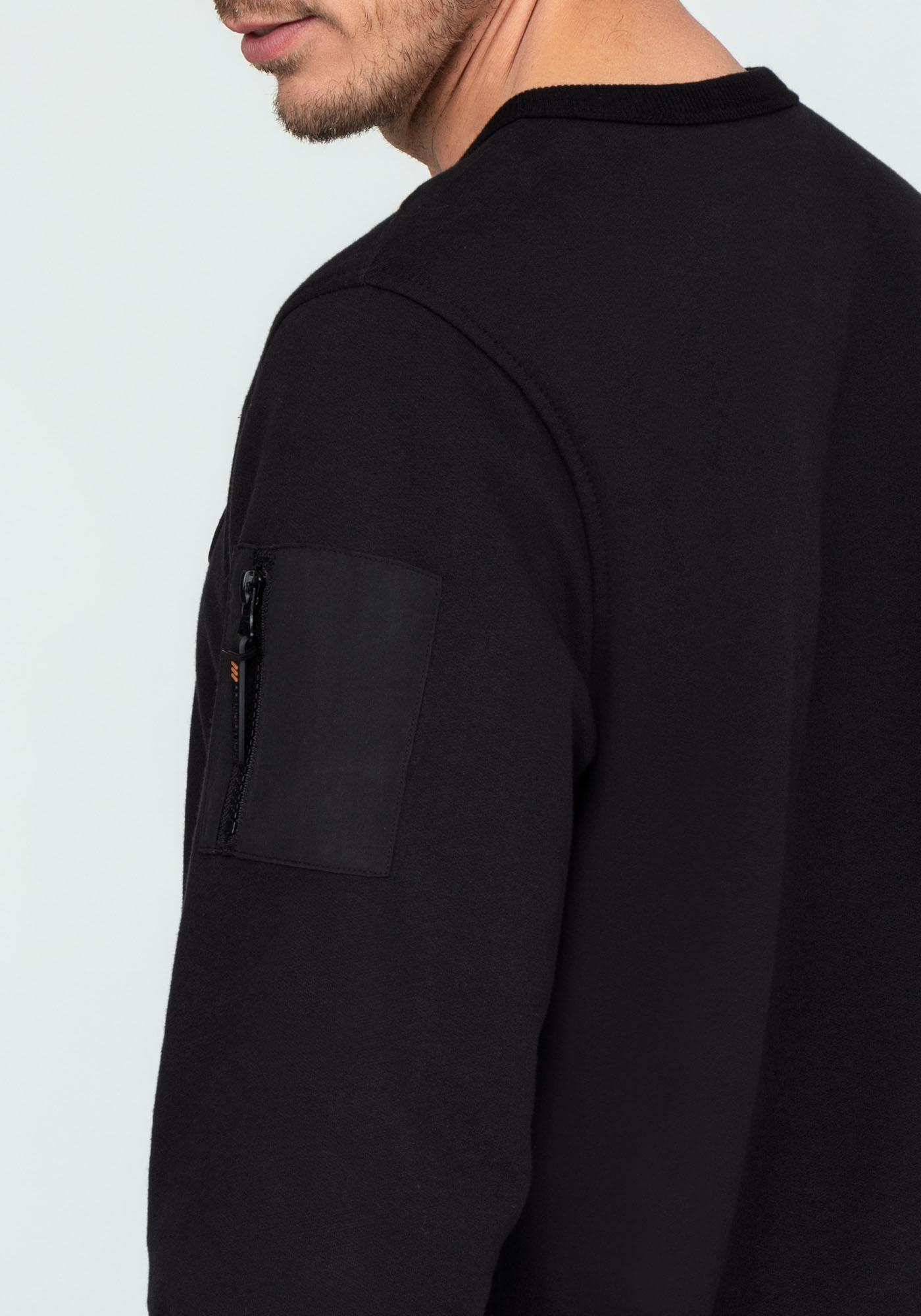 Blus&atilde;o em Moletom com Detalhe Z&iacute;per, PRETO REATIVO, large.