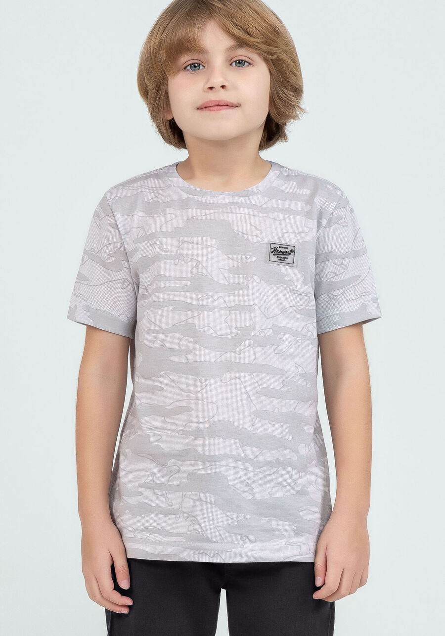 Camiseta CAMU em Malha Tal Pai Tal Filho Infantil, GRID CINZA. Camiseta CAMU em Malha Tal Pai Tal Filho Infantil, GRID CINZA, large.