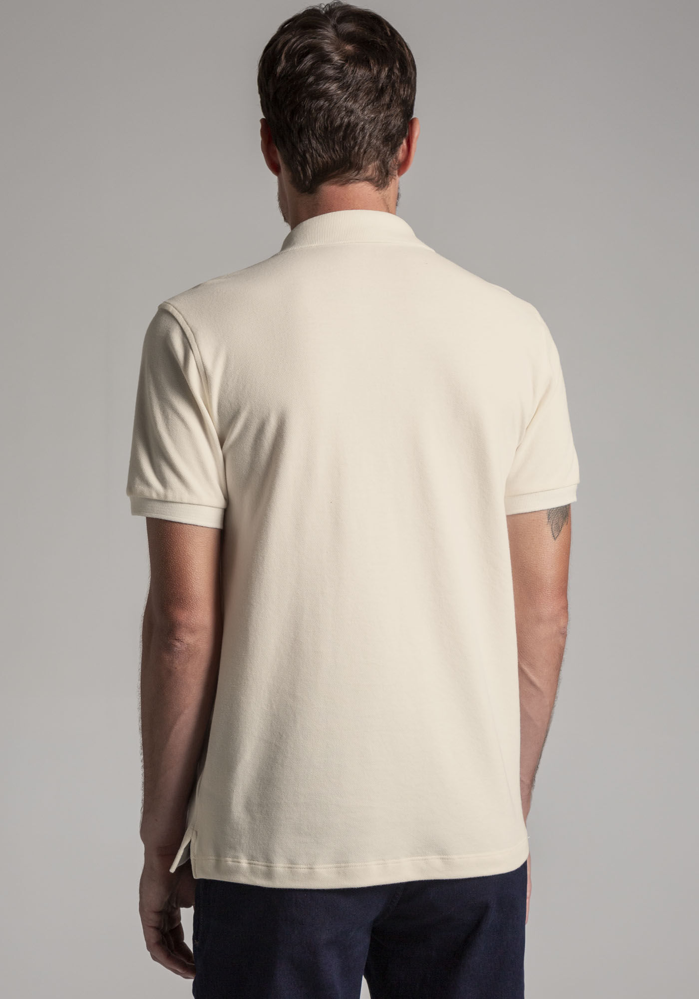 Camisa Polo Masculina em Malha Piquet Pima, BEGE GINGER, large.