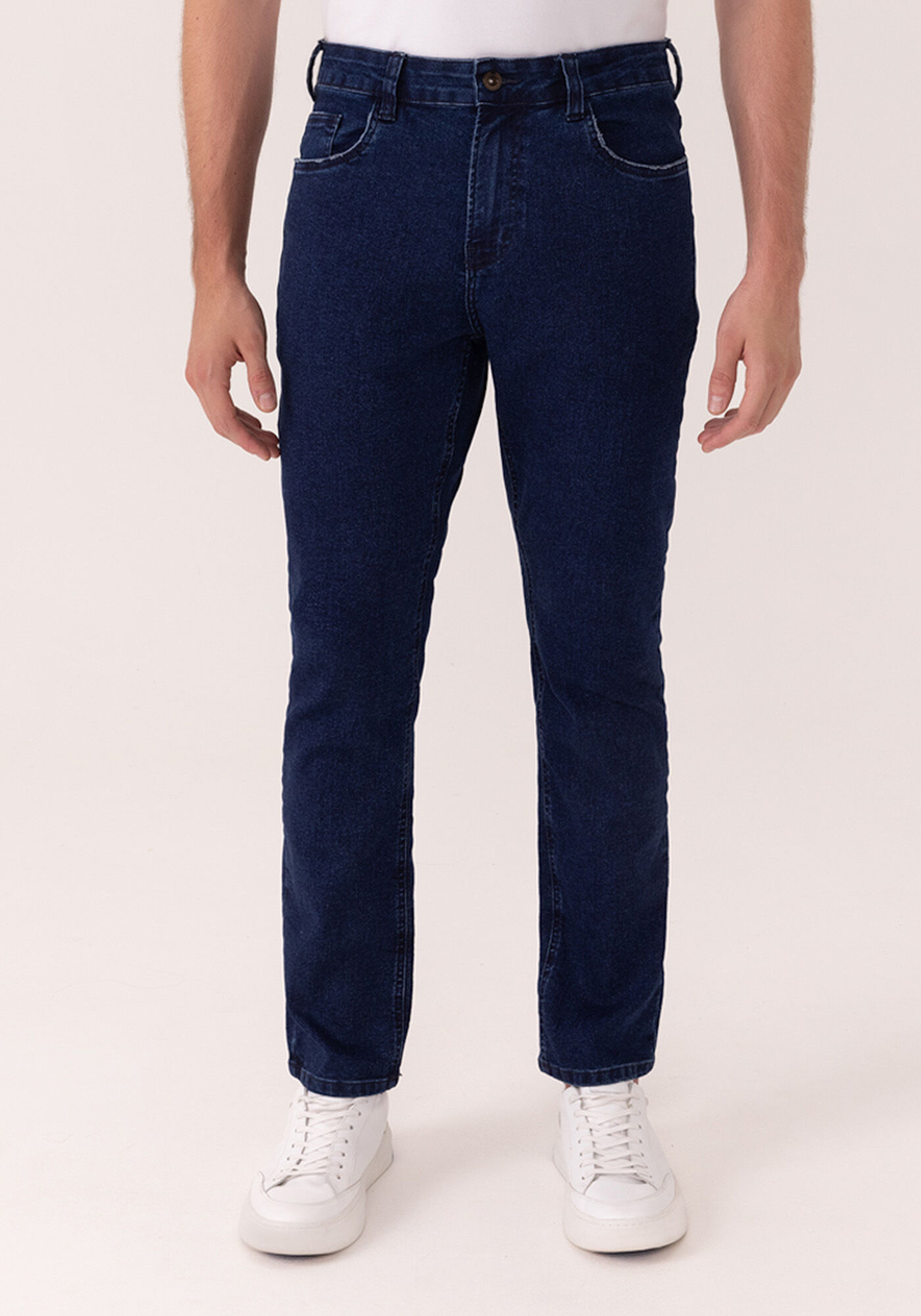 Cal&ccedil;a Jeans Com Bolsos Slim Turbofan, JEANS, large.