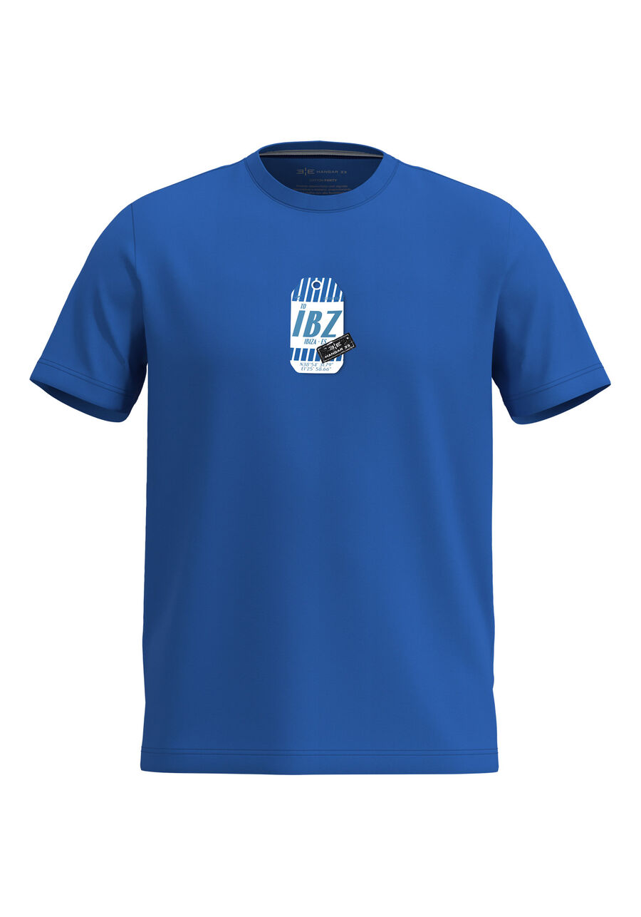 Camiseta Com Estampa Localizada Em Malha Responsável, AZUL SPECTRUM. Camiseta Com Estampa Localizada Em Malha Responsável, AZUL SPECTRUM, large.