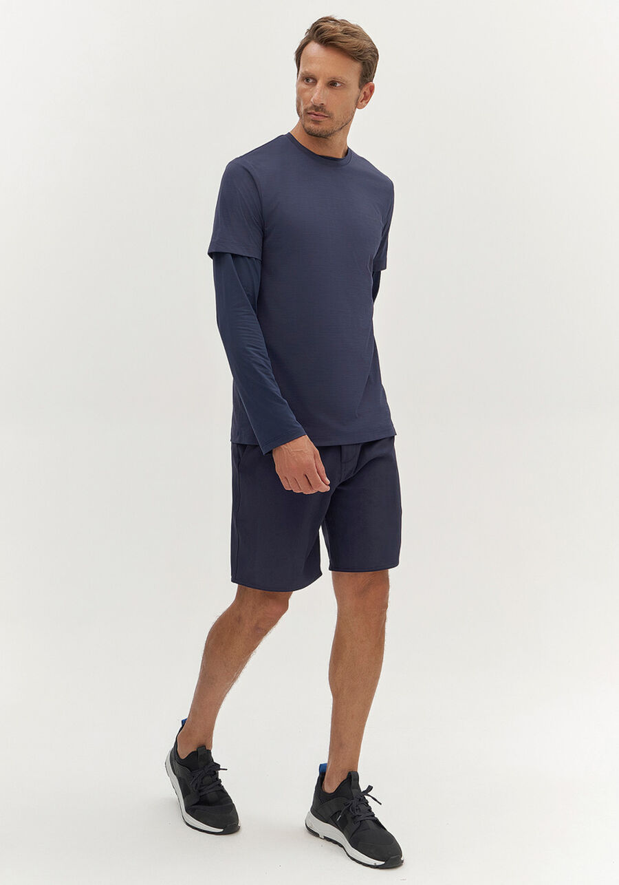 Camiseta Masculina em Malha Tech Skin, MARINHO ACTION. Camiseta Masculina em Malha Tech Skin, MARINHO ACTION, large.