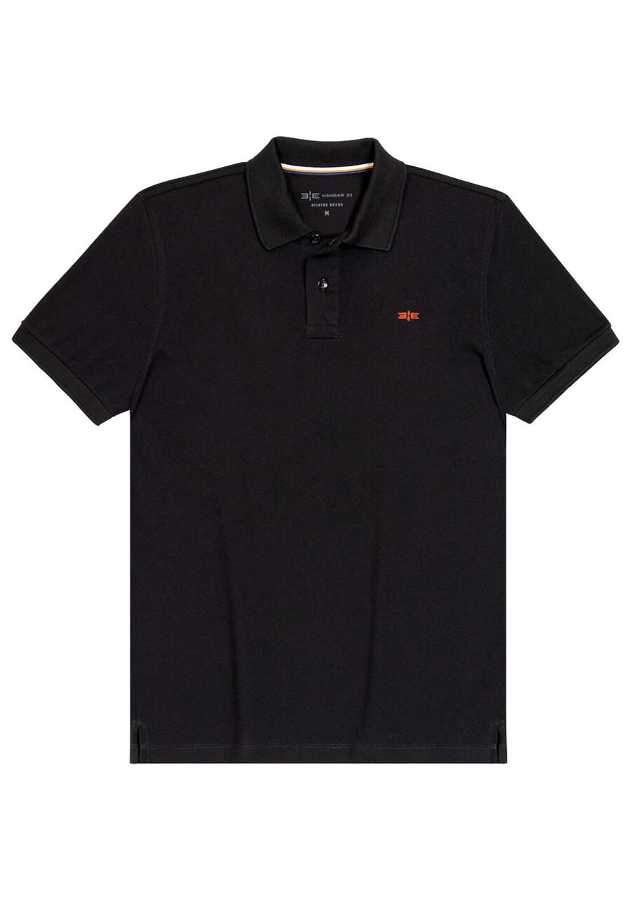 Camisa Polo Clássica em Malha Piquet Pima, PRETO REATIVO. Camisa Polo Clássica em Malha Piquet Pima, PRETO REATIVO, large.