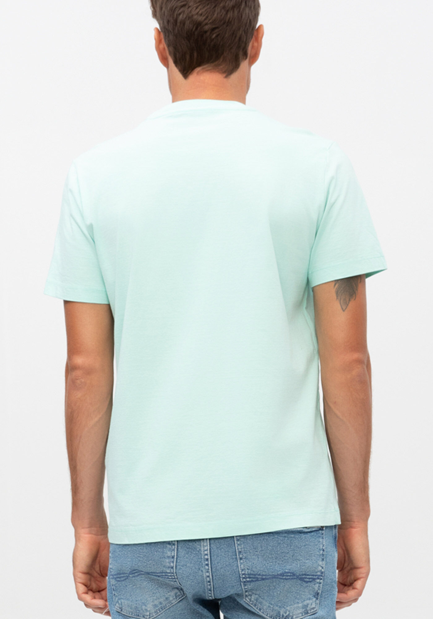 Camiseta Masculina em Malha com Bolso, VERDE WINDSURF, large.