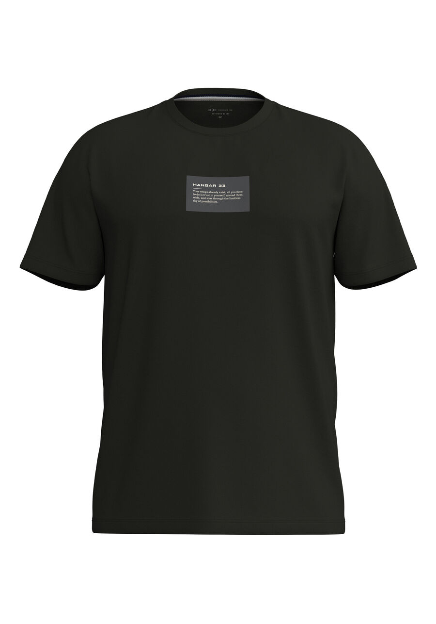 Camiseta De Mangas Curtas Com Estampa Localizada Big & Tall, PRETO. Camiseta De Mangas Curtas Com Estampa Localizada Big & Tall, PRETO, large.