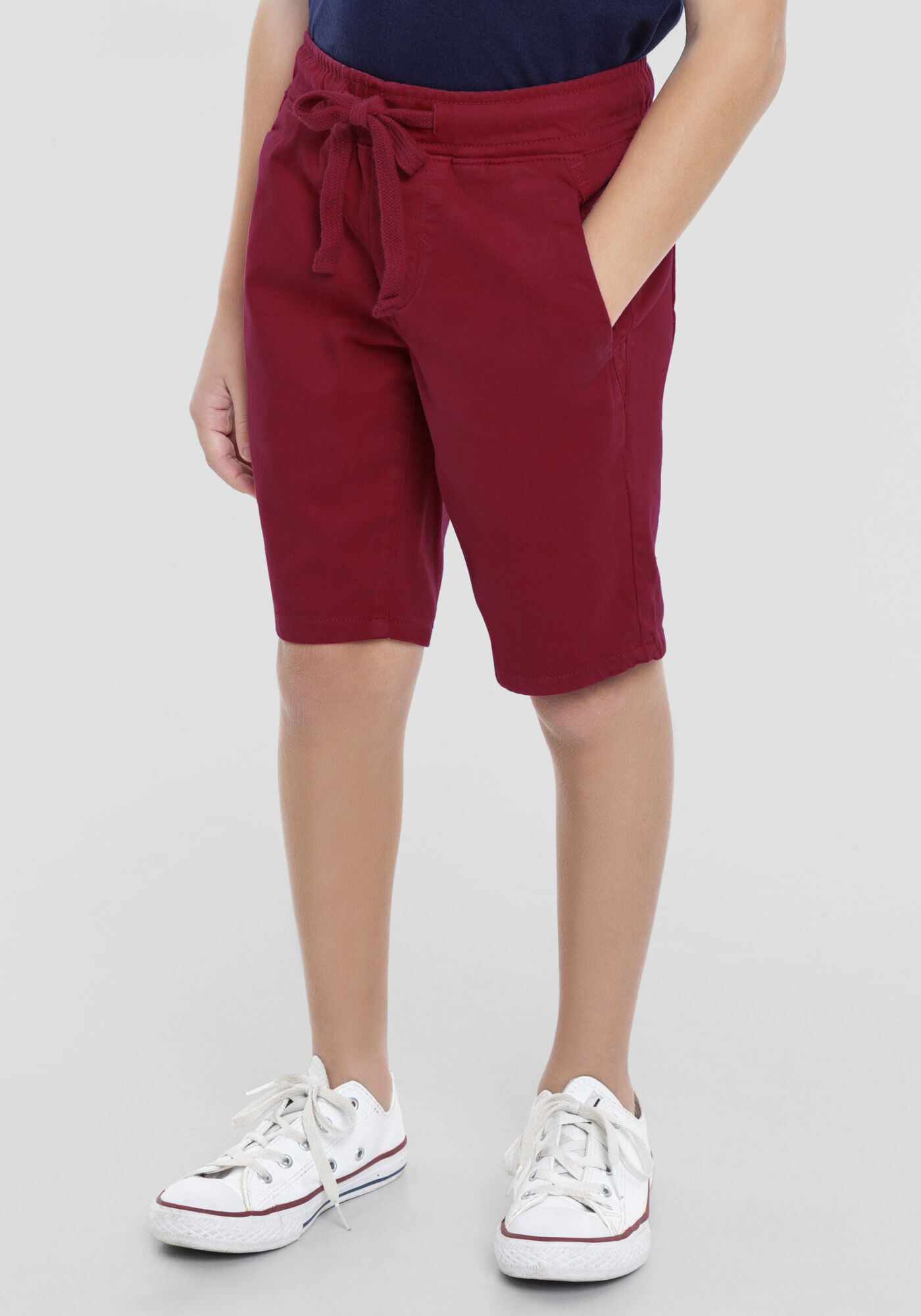 Bermuda Jogging em Sarja Infantil, VERMELHO SKETCH, large.