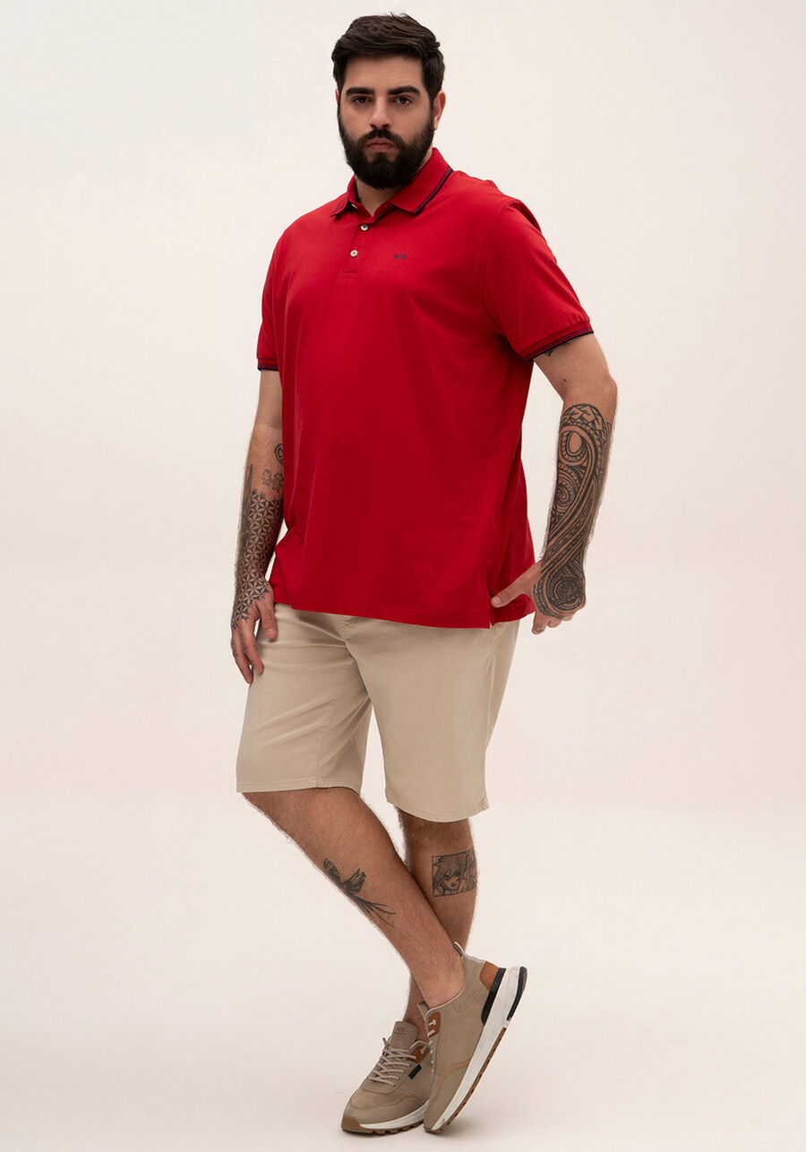 Camisa polo masculina big e tall, VERMELHO SKETCH. Camisa polo masculina big e tall, VERMELHO SKETCH, large.