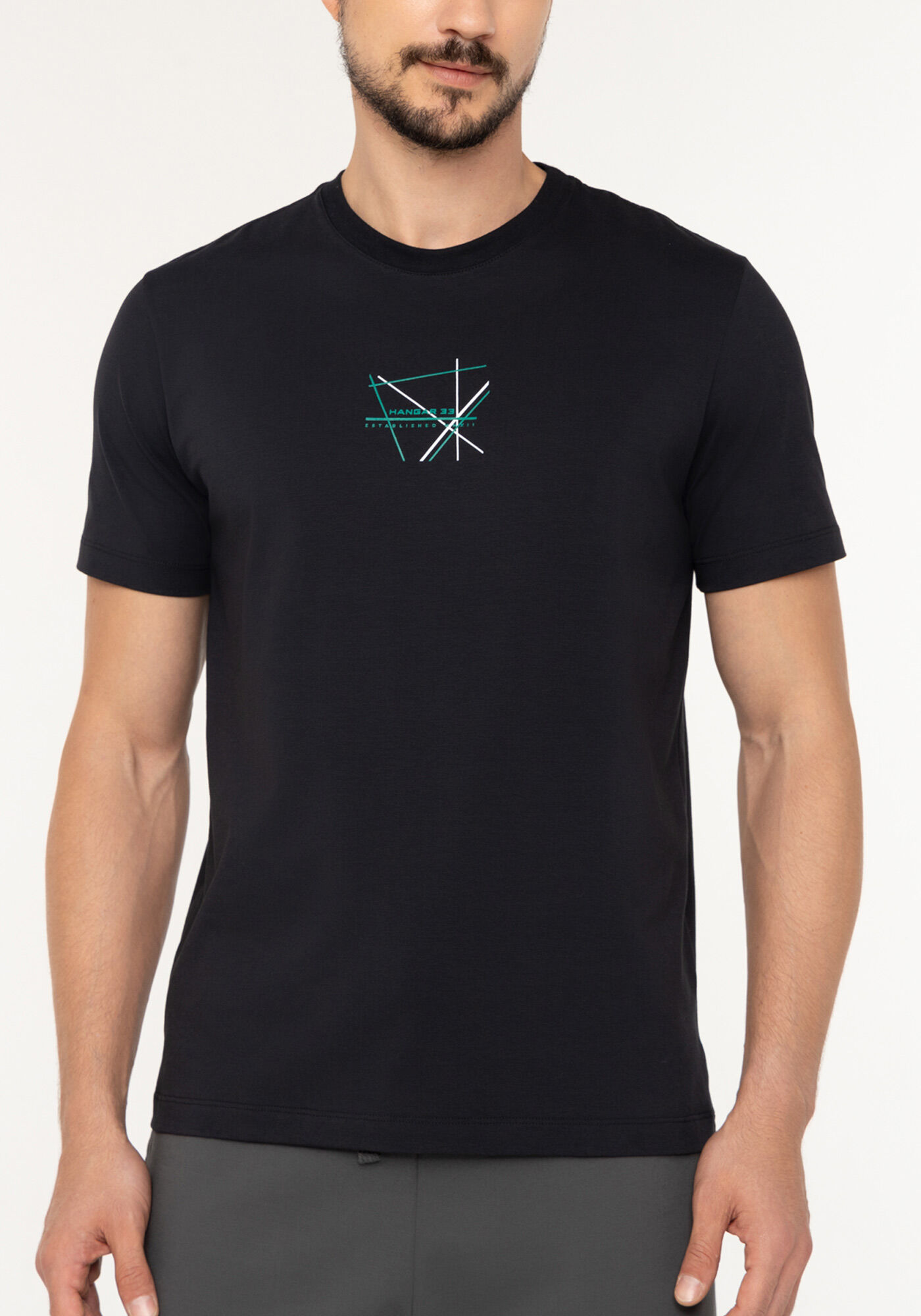 Camiseta Em Malha De Algod&atilde;o E Elastano Com Estampa Local, PRETO, large.