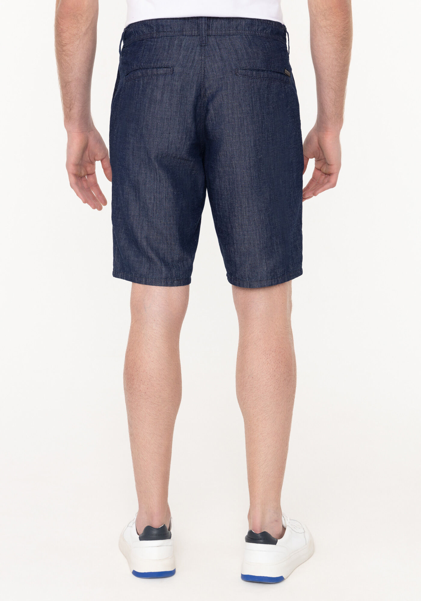 Bermuda Reta Radial Masculina Em Jeans Amaciado Com Linho, JEANS, large.