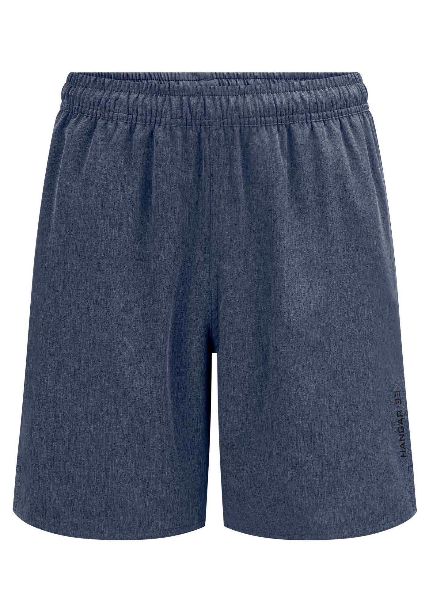 Shorts Com Bolsos E C&oacute;s El&aacute;stico Em Tecido Plano, MARINHO, large.