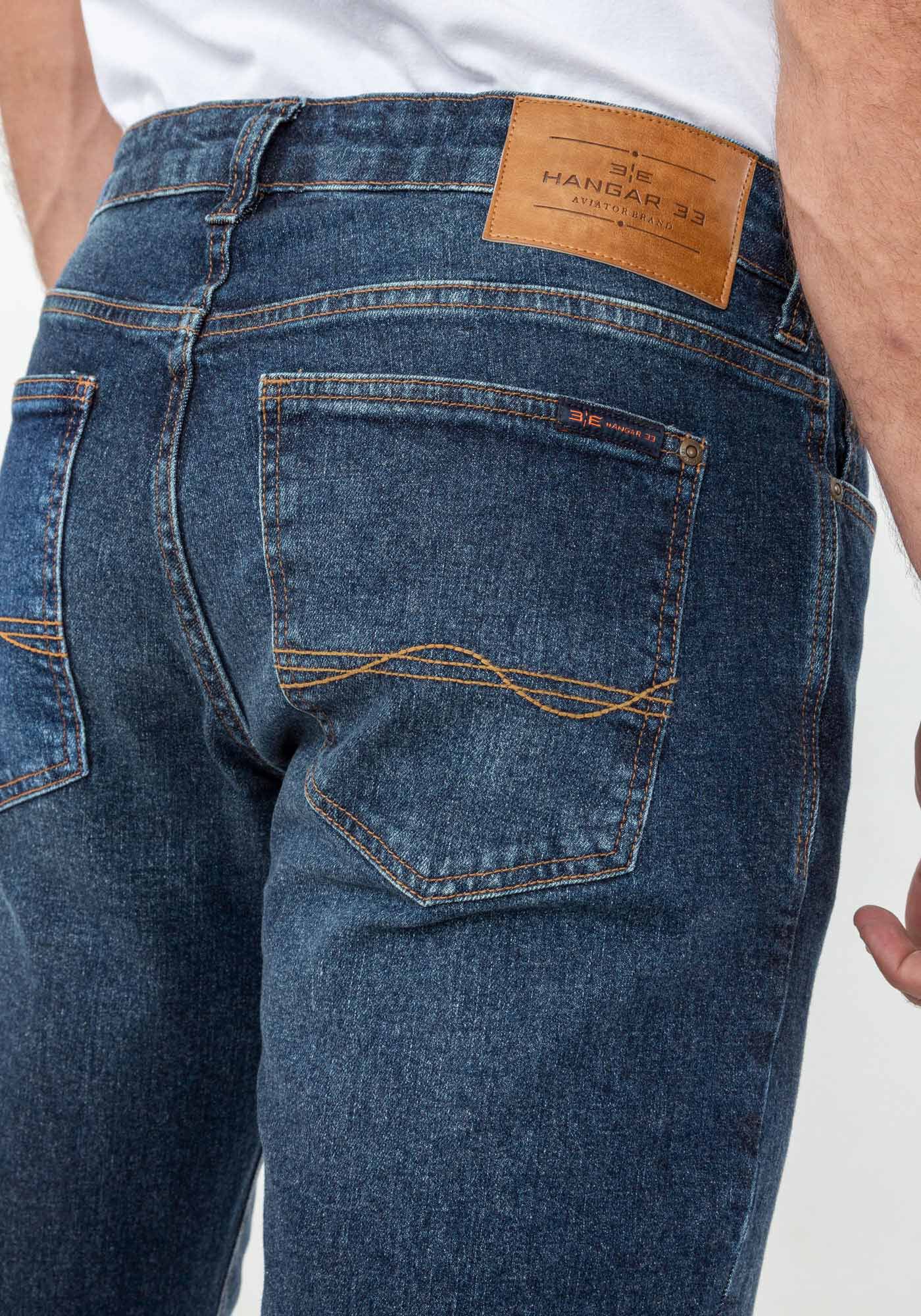 Calça jeans masculina reta com elastano clearance