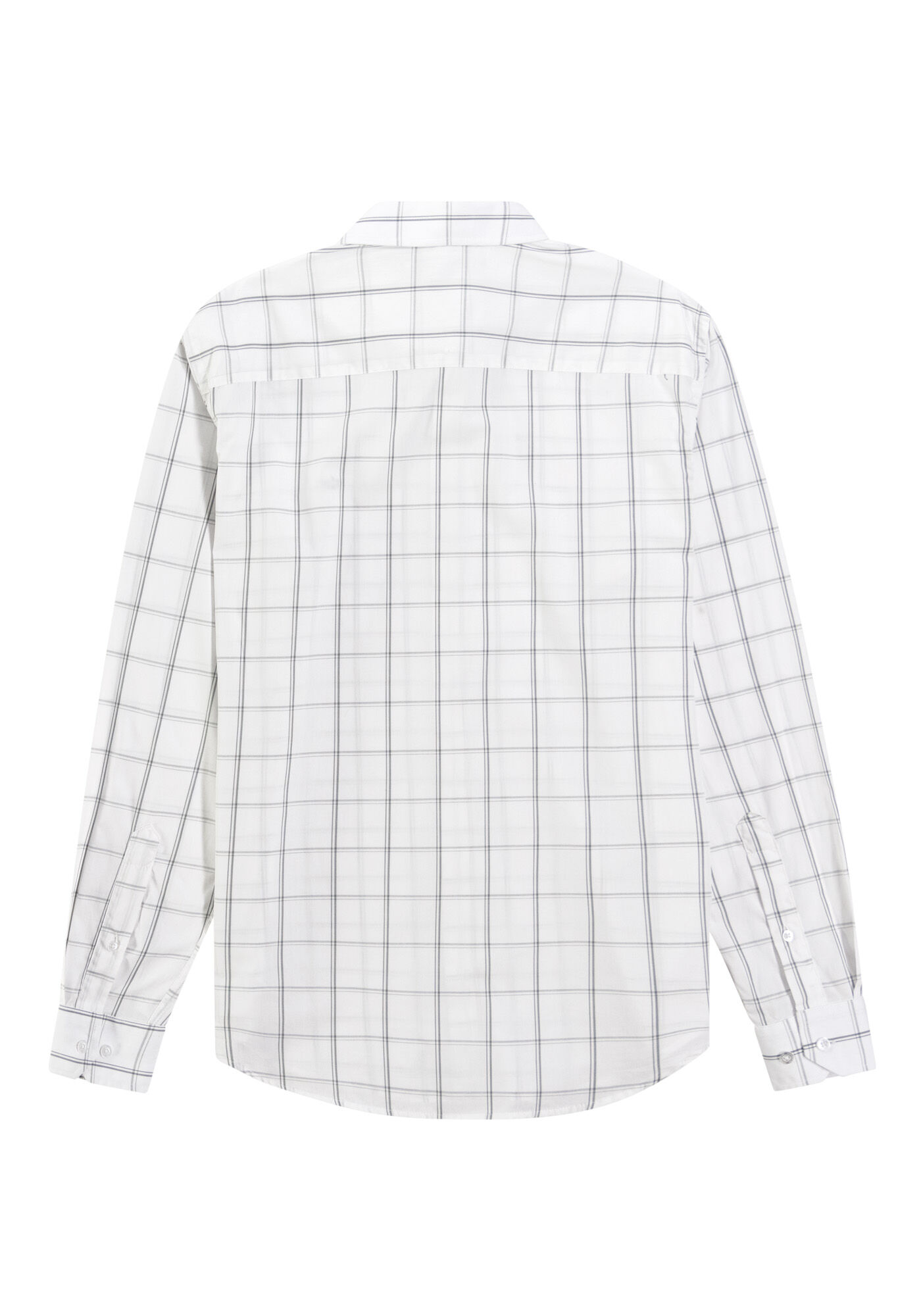 Camisa Masculina Slim FIt em Fio Eg&iacute;pcio Xadrez, BRANCO, large.