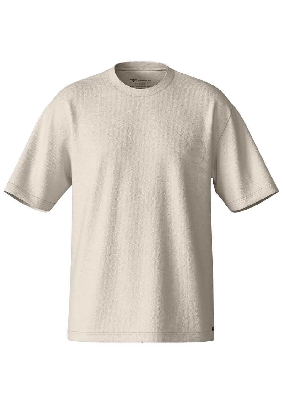 Camiseta Masculina Oversized em Malha Linho, BRANCO OFF WHITE. Camiseta Masculina Oversized em Malha Linho, BRANCO OFF WHITE, large.