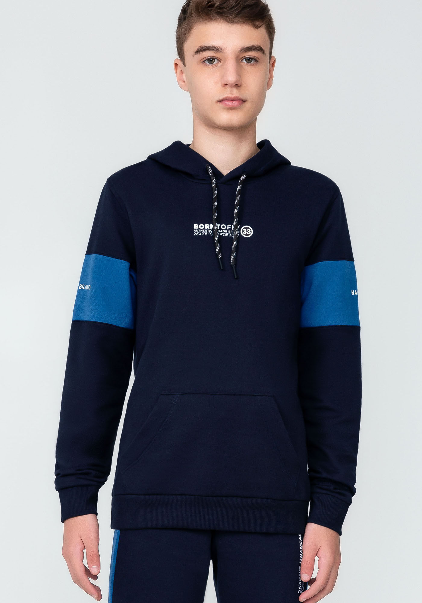 Blus&atilde;o em Moletom com Recorte Mangas Juvenil, MARINHO IMPERIO, large.