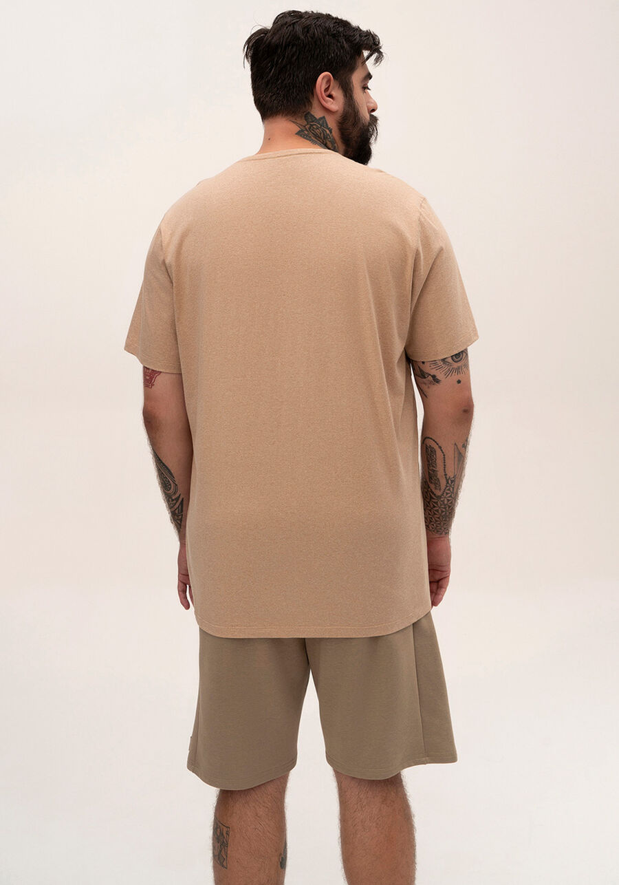 camiseta masculina sustentável big and tall, BEGE ZUCCA. camiseta masculina sustentável big and tall, BEGE ZUCCA, large.