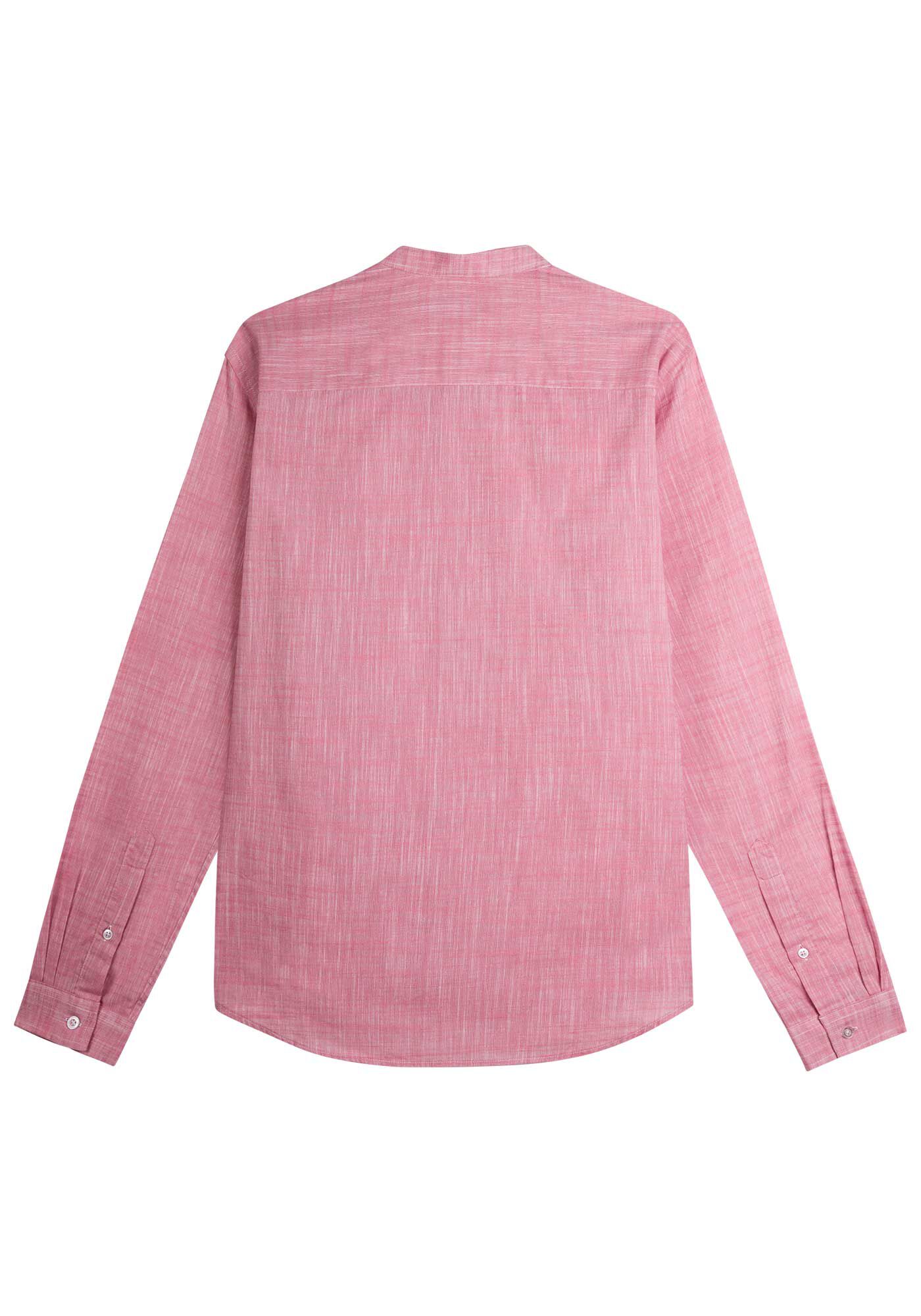 Camisa Masculina Com Gola Padre E Mangas Longas Slim Fit, BORDO WITCH, large.