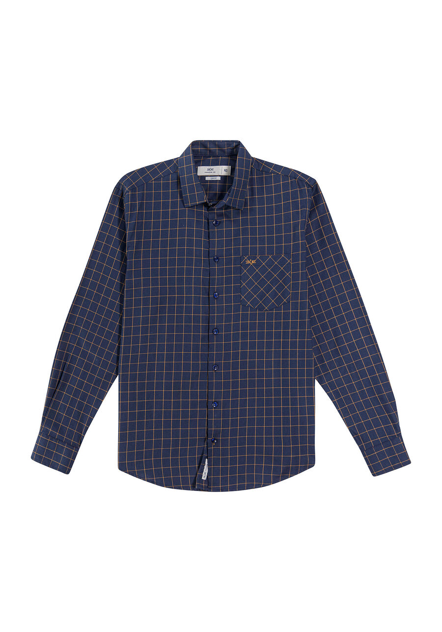 Camisa Masculina Comfort em Sarja, MARINHO. Camisa Masculina Comfort em Sarja, MARINHO, large.