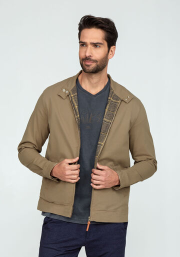 Jaqueta Sarja Masculina com Gola Alta, CAQUI RAIZ. Jaqueta Sarja Masculina com Gola Alta, CAQUI RAIZ, large.