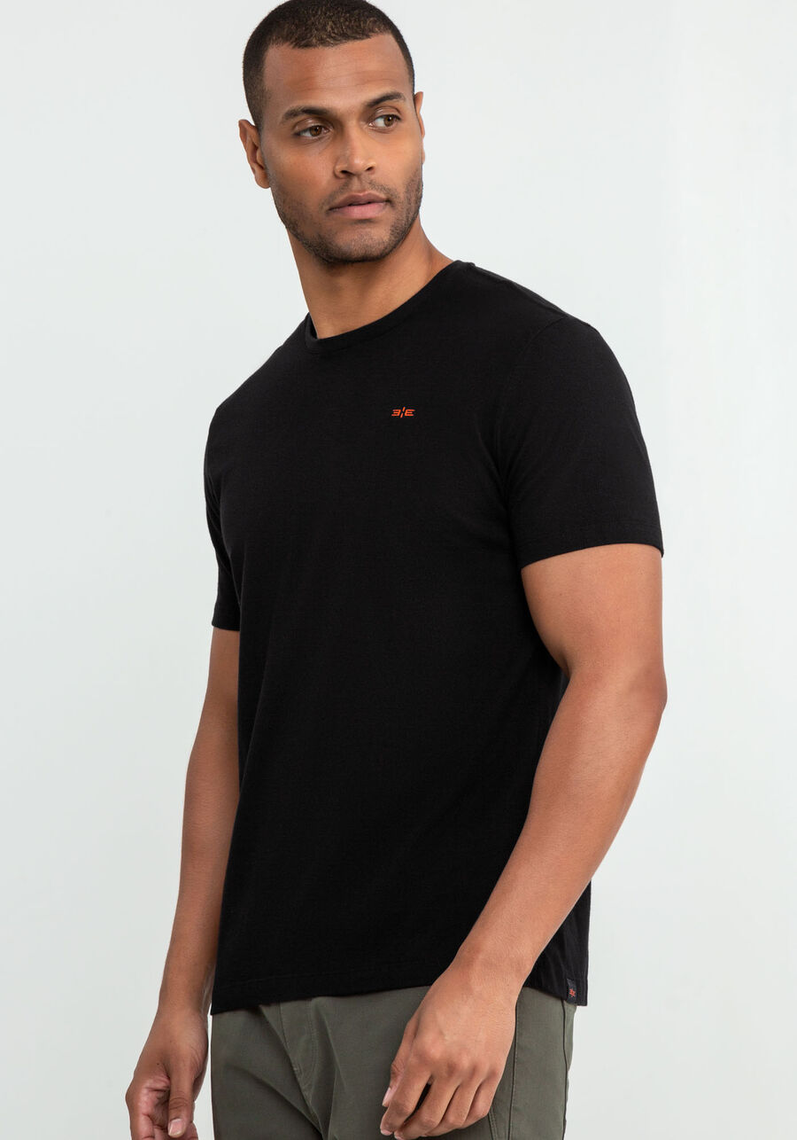 Camiseta Masculina Clássica em Malha, PRETO REATIVO. Camiseta Masculina Clássica em Malha, PRETO REATIVO, large.