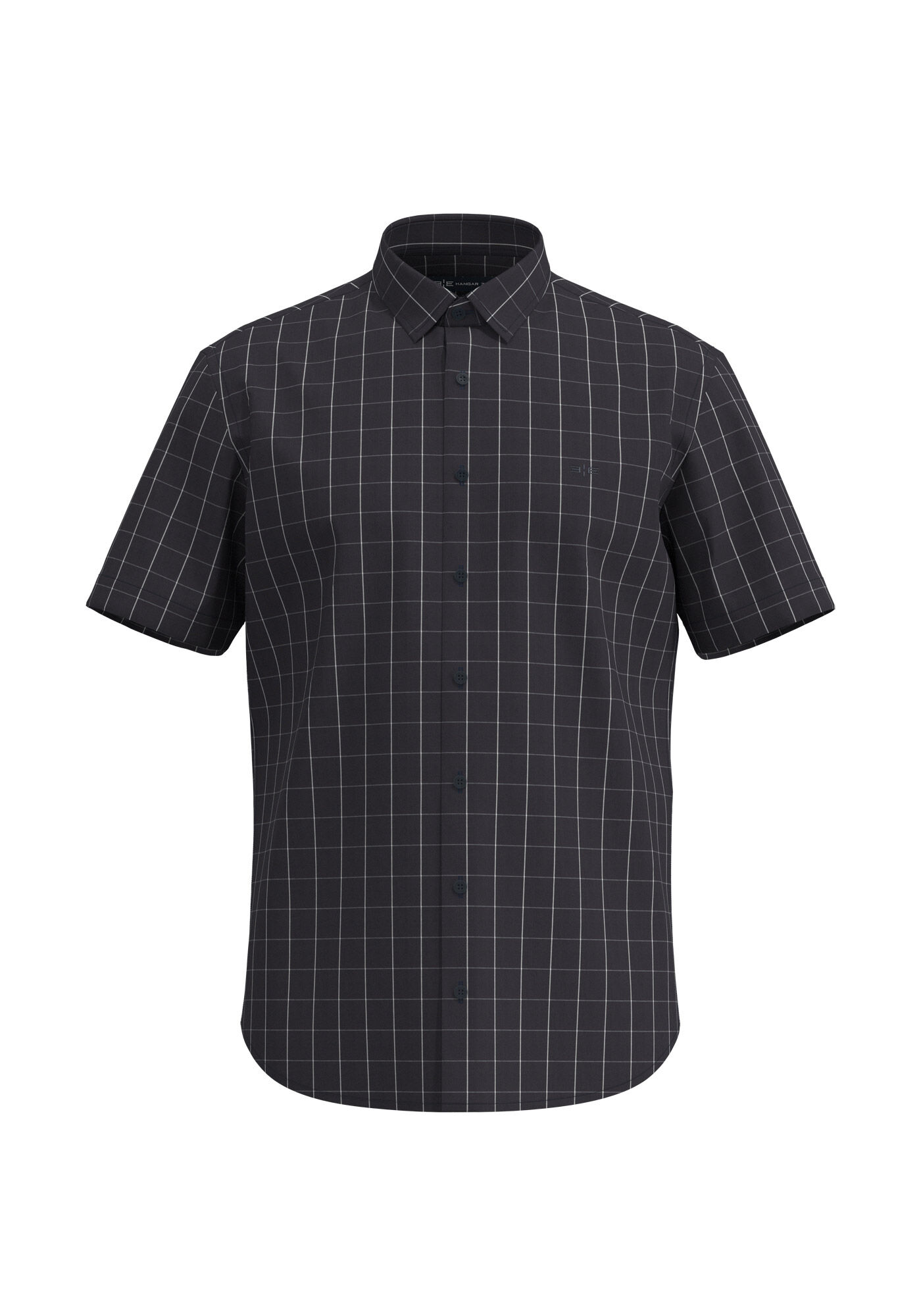 Camisa Slim Fit De Mangas Curtas Em Algod&atilde;o Mercerizado, MARINHO IMPERIO, large.