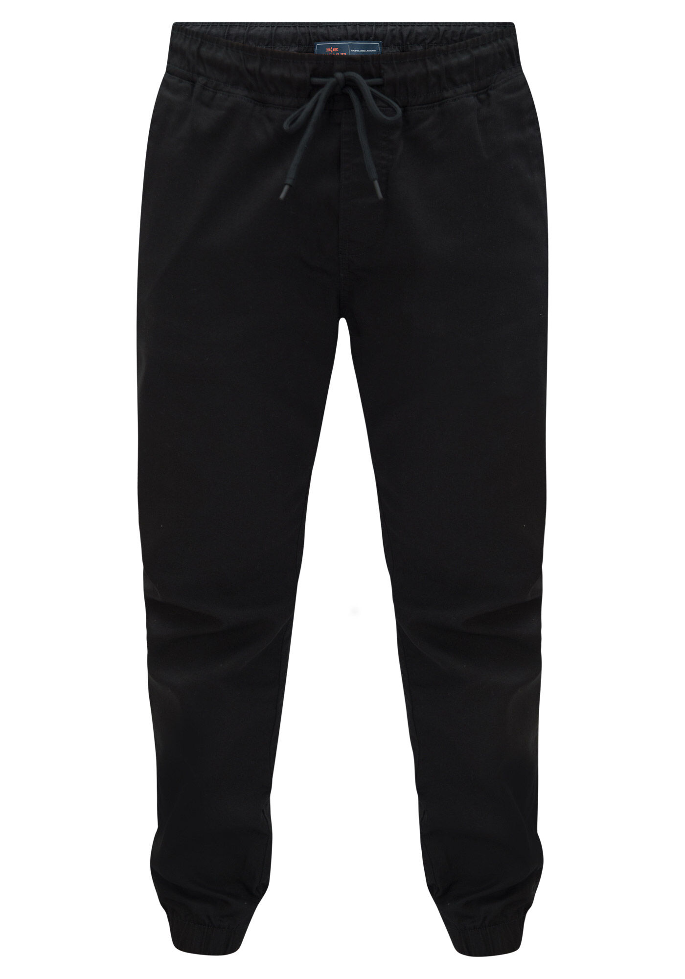Cal&ccedil;a Jogging Com Bolsos Em Sarja Com Elastano, PRETO REATIVO, large.