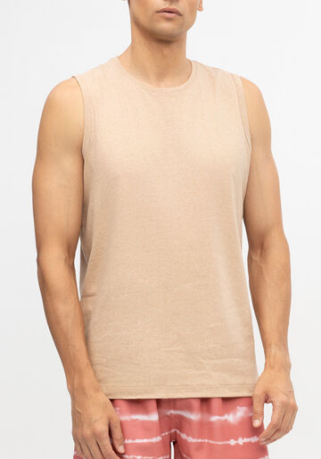 Regata Masculina em Malha Terra Sustentável, BEGE ZUCCA. Regata Masculina em Malha Terra Sustentável, BEGE ZUCCA, large.